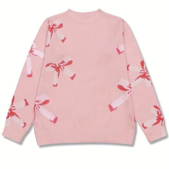 Pink Lush Bow Knot Pattern Sweater - Picture 2 of 4